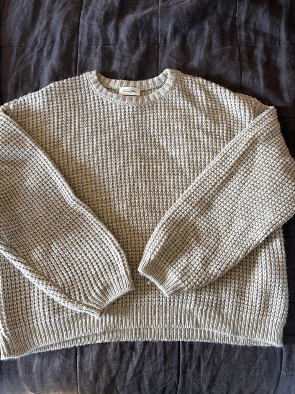 American Vintage Waffle Knit Crewneck Sweater